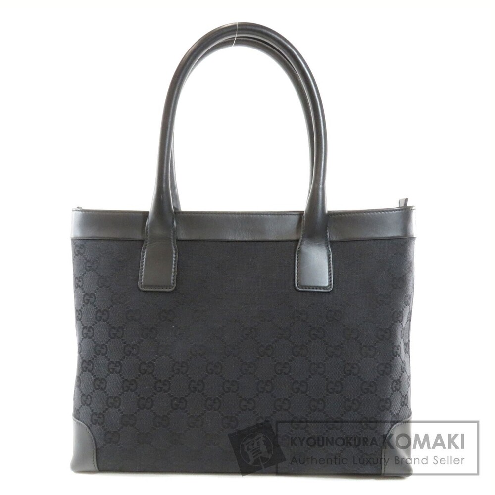 Gucci GG Canvas Leather Tote Bag Black